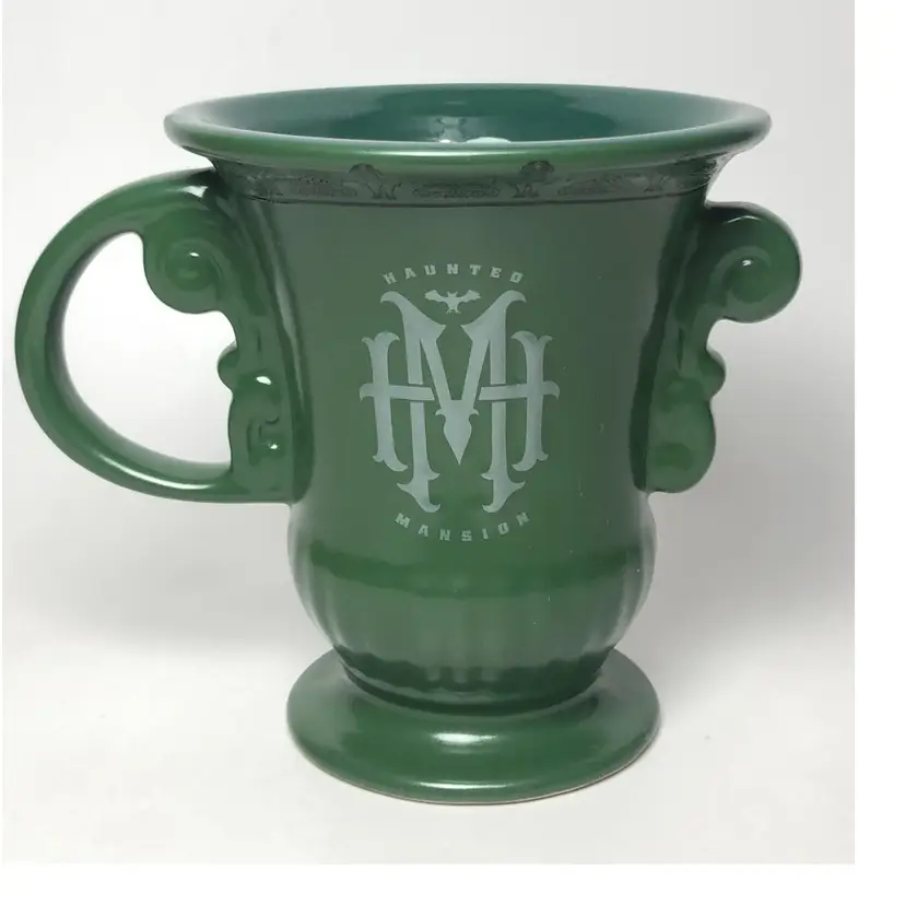 Disney Parks The Haunted Mansion Green Urn Shaped Mug Cup Goblet Stoneware