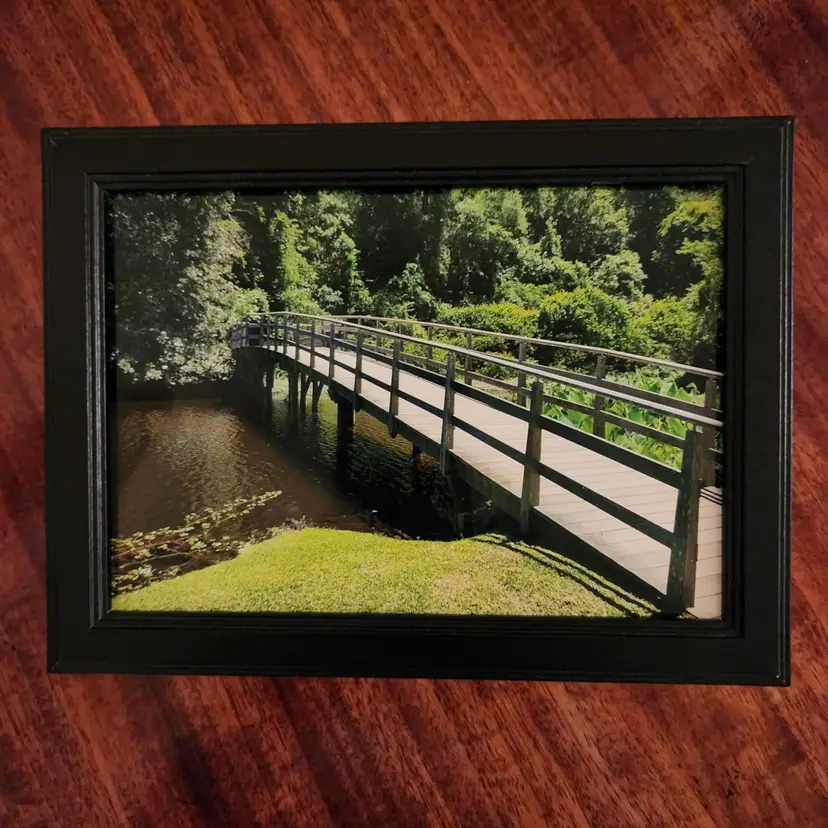 Photograph Of Bridge Over Water, Landscape, 5x7, Wall Decor, Frame Not Included