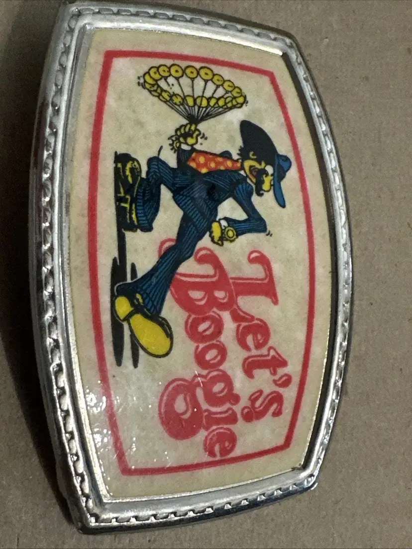 R. Crumb Let's Boogie Belt Buckle: 1970s Colored Art Design