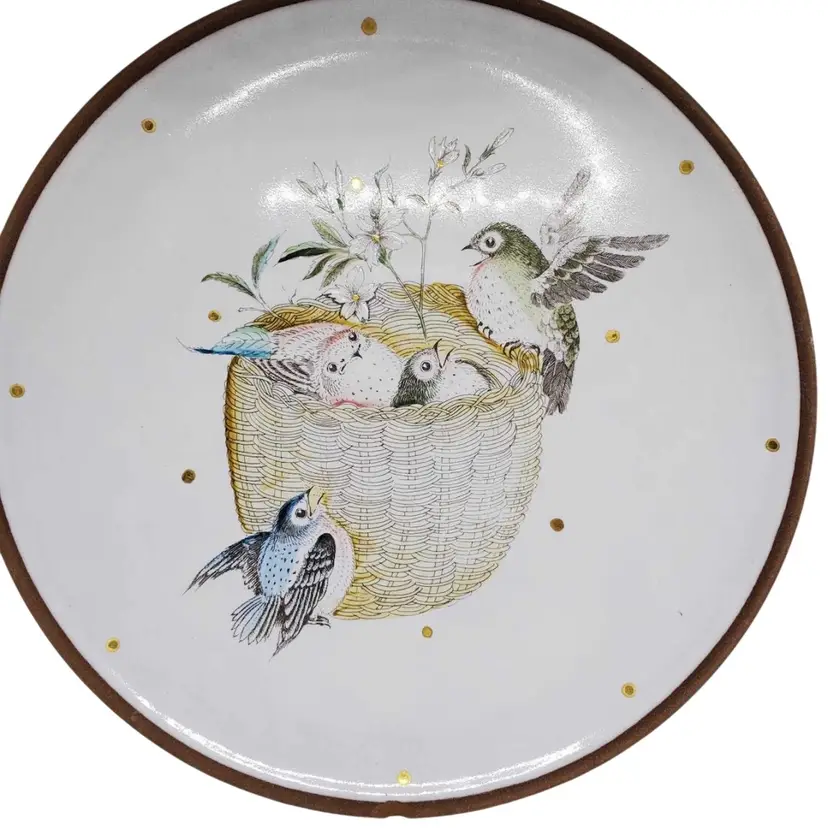 Siegfreid MĂ–LLER Sculptor And Artist Collectible Pottery Bird Plate 1960
