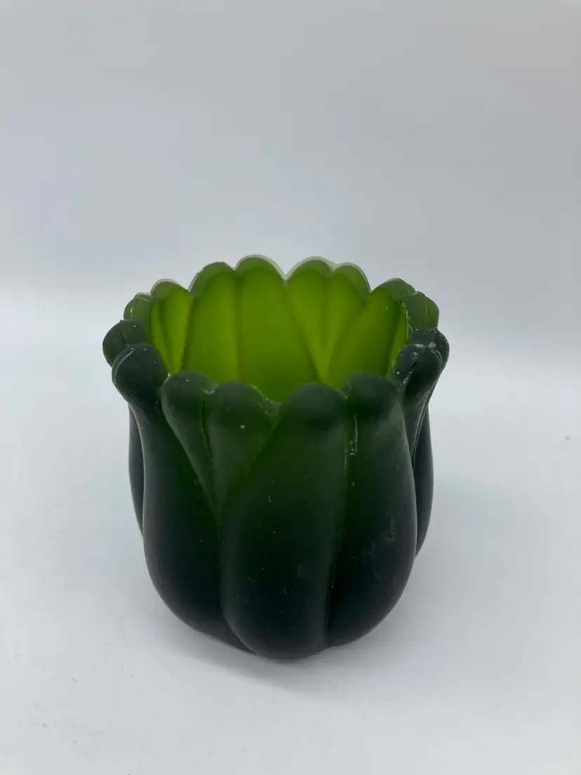 Will & Baumer Satin Finish Glass Votive Candle Holder, Syr. NY