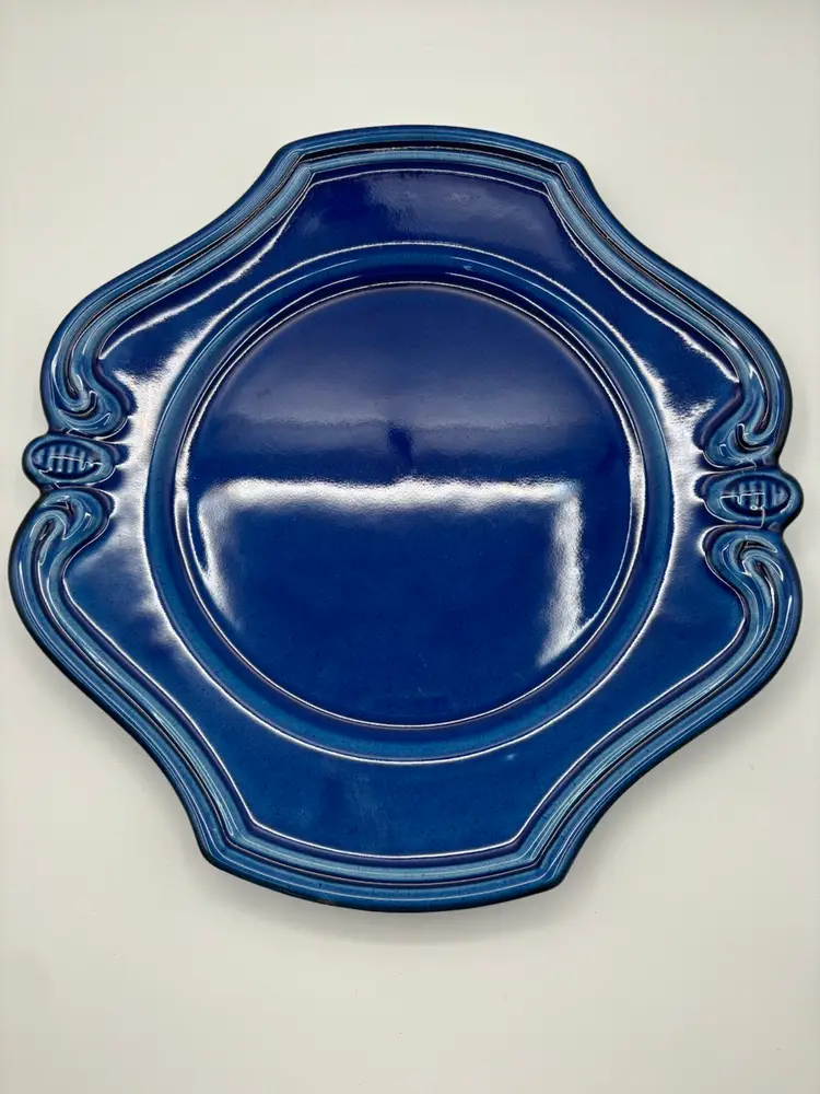 French Vintage ~ Poterie Milon ~ 2 -9"  Cobalt Blue Plate ~ Rare