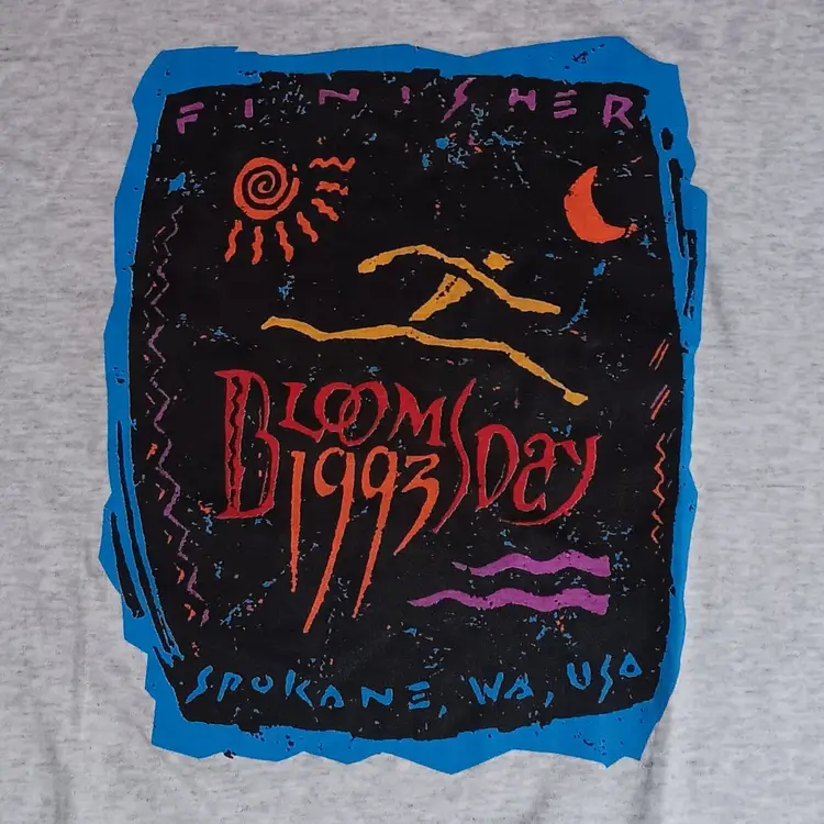 vintage 90s Nike Swoosh Bloomsday Finisher t shirt 2XL 50/50 marathon running