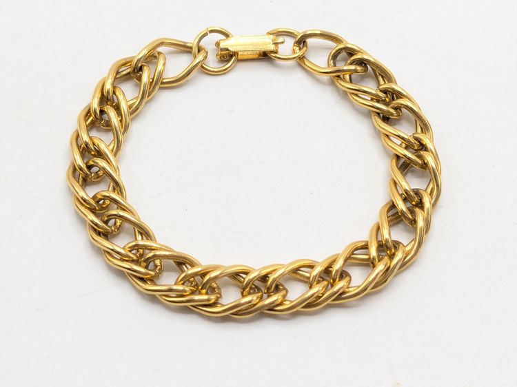 Vintage Gold Tone Double Curb Bracelet