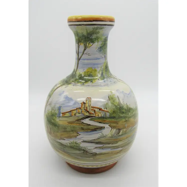 Menegatti Firenze Hand Painted Italian Pottery Vase
