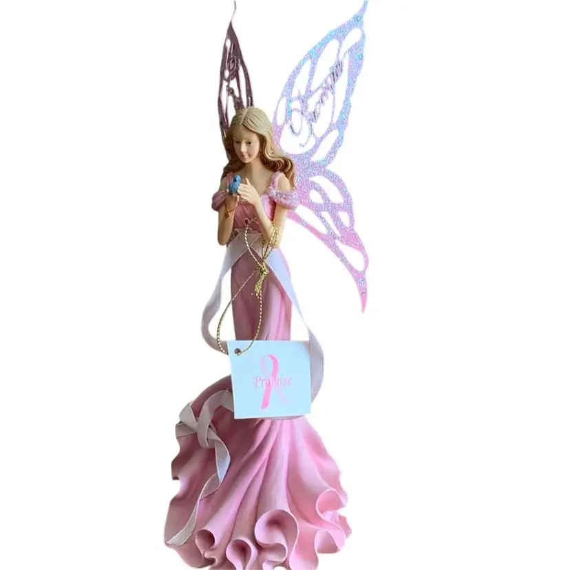 675. Gorgeous “Promise” The Hamilton Collection, Thomas Kinkade "Wings of Hope" Collection, featuring a pink-clad Fairies 🧚 Holding A Beautiful Blue Bird Of Happiness