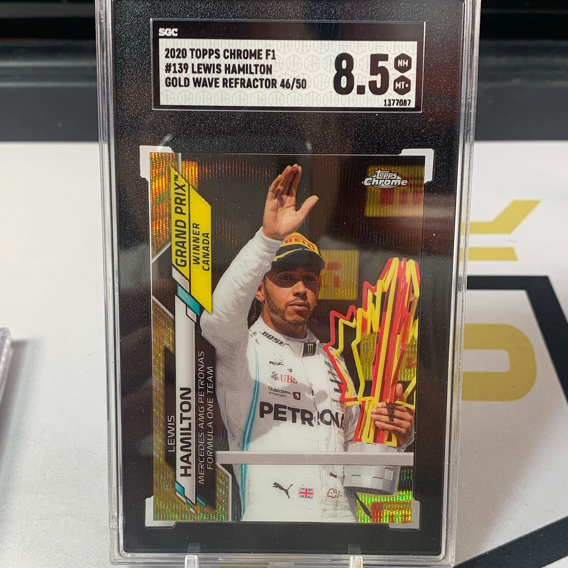 2020 Topps Chrome Lewis Hamilton Gold 70th PSA 8 #21
