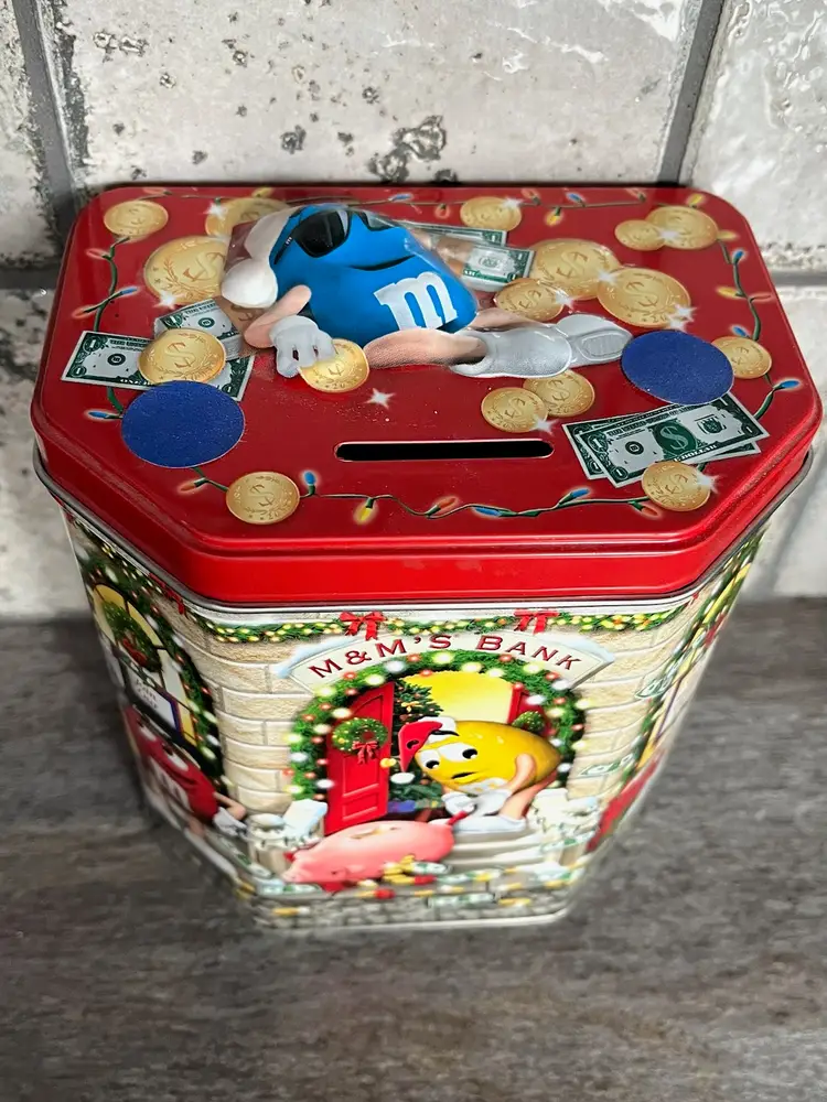 M & M Candy Tin Bank 2003