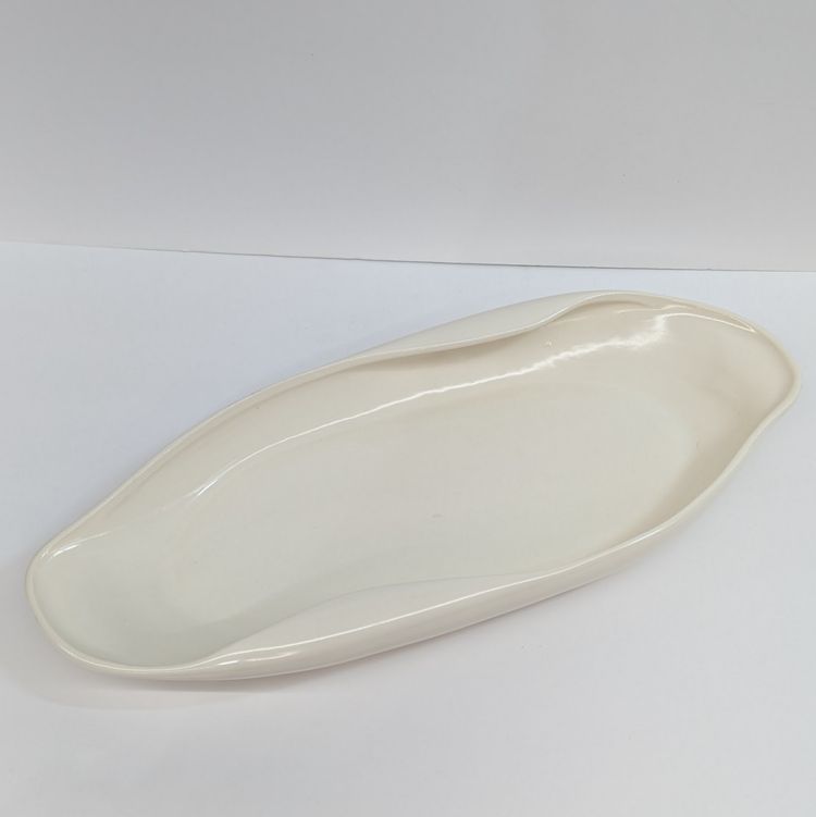 Vintage Red Wing USA 641 White Cream Shallow Serving Tray or Console Bowl