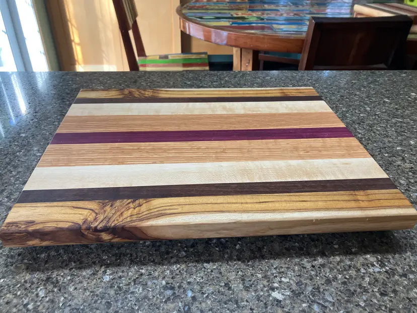 Cutting Board 12"x15", Teak, Walnut, Maple, Oak, Purple Heart