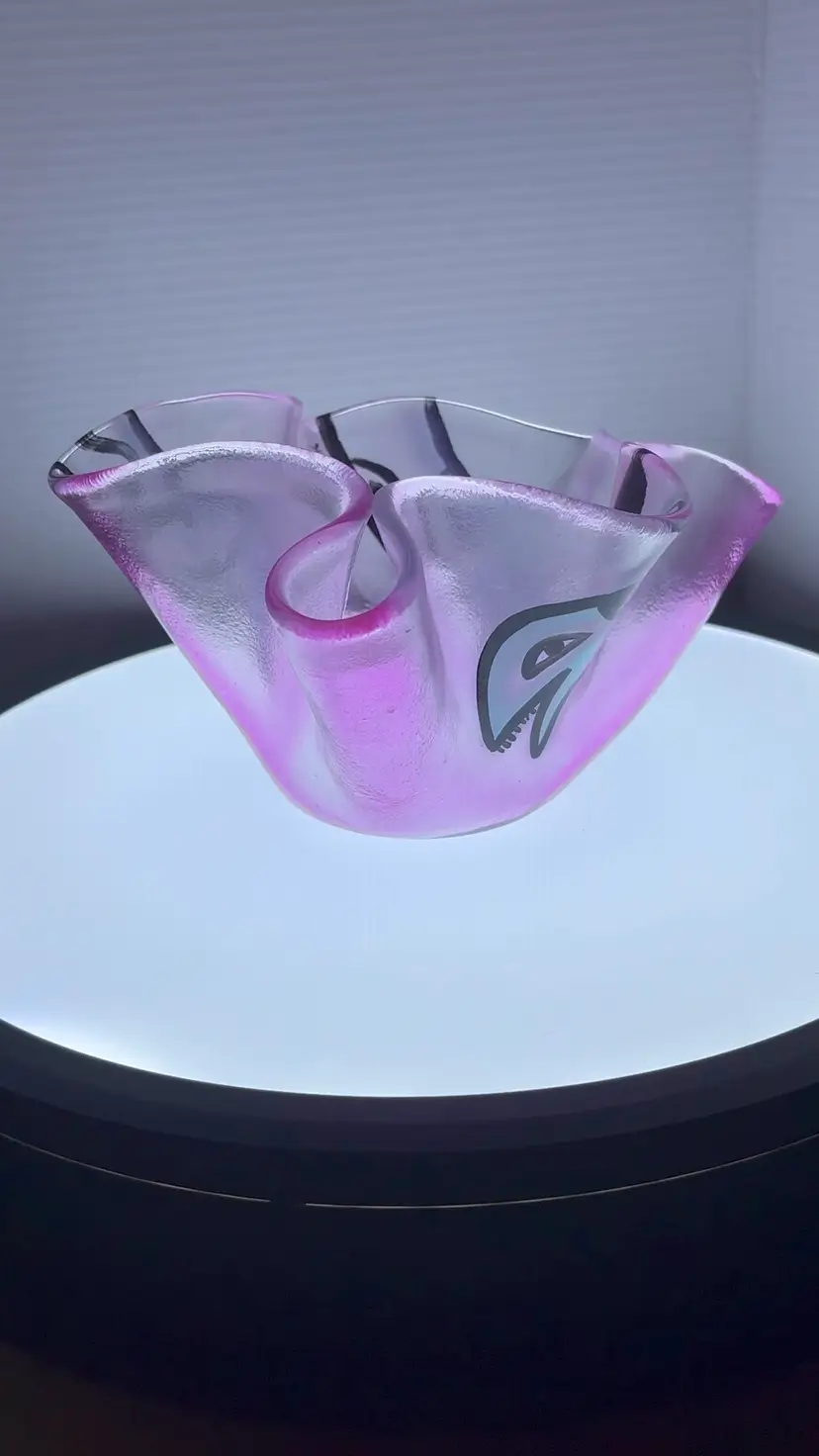 Vintage Signed Kosta Boda “Happy Going” Bowl Designed By Ulrika Hydman Vallien