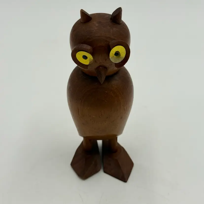 Laurids Lonborg Wooden Owl Figurine Vintage MCM Carved Teak Danish AS IS