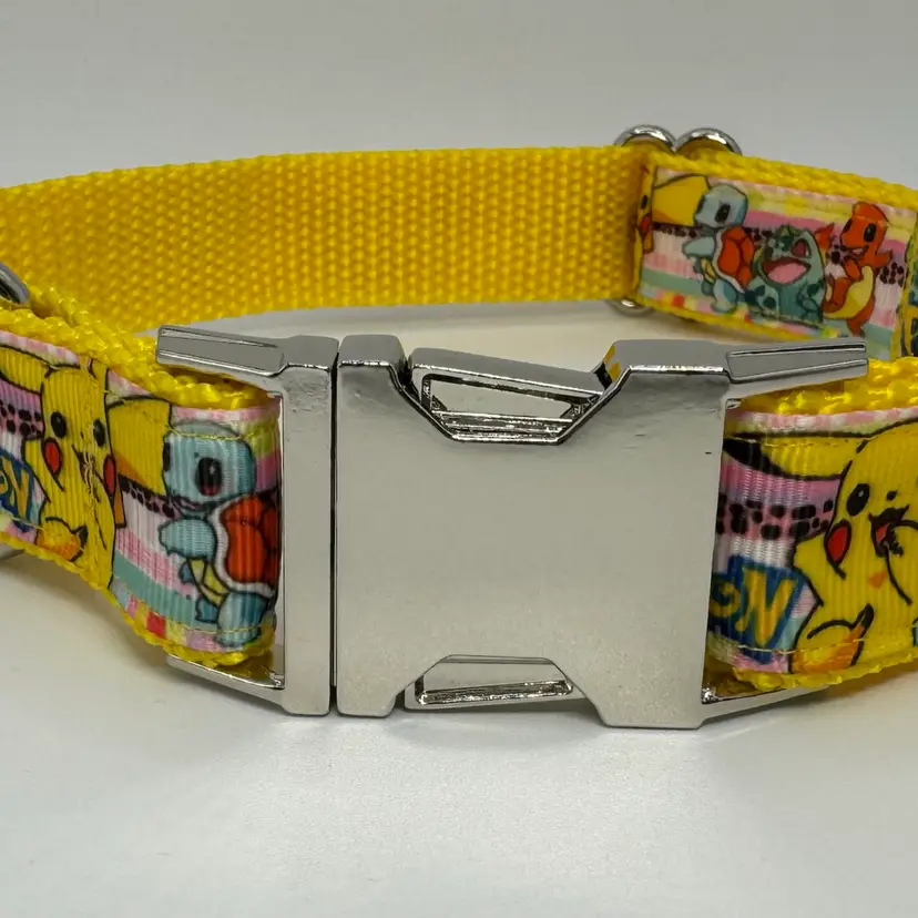 Dog Collar Pokemon Game Large Handmade Heavy Duty W/ Metal Buckle