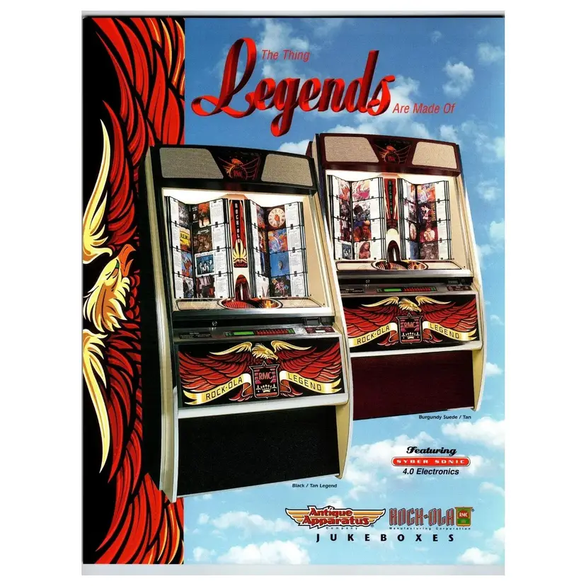 Black Legends Jukebox FLYER 1998 Unused Original Phonograph Artwork Rock-Ola