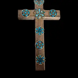 Wooden Cross With Brooches - Made By Me