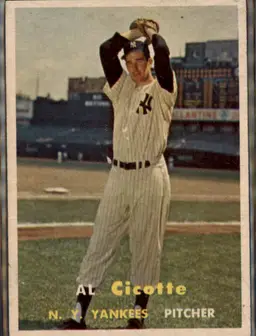 1957 Topps #398 Al Cicotte - (pk1) - New York Yankees