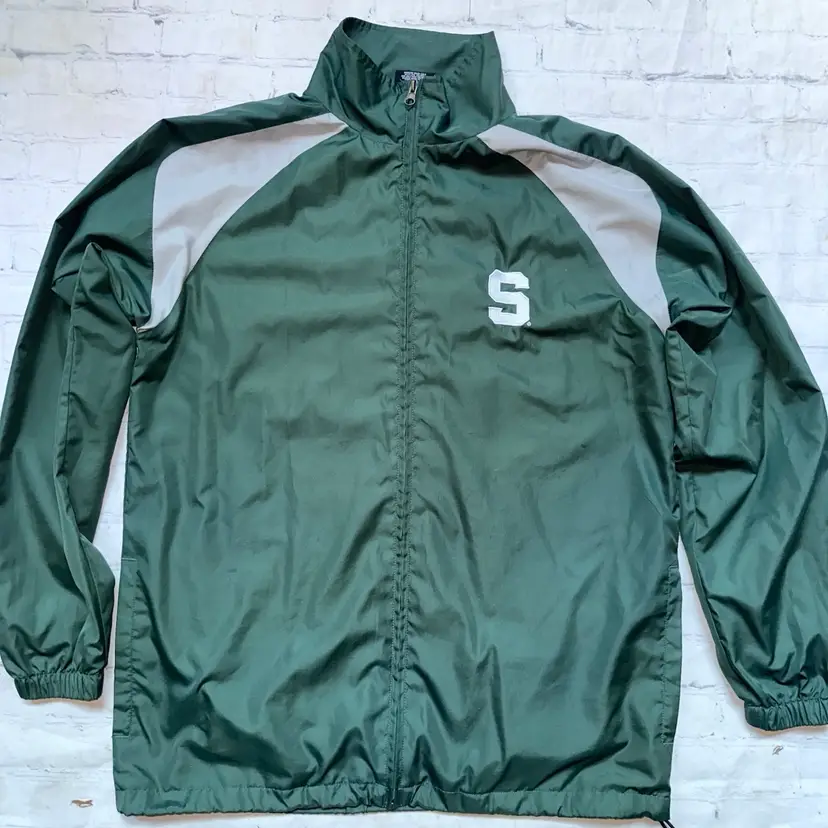 Vintage Adult Small Vintage NCAA Michigan State Spartans Full Zip Windbreaker