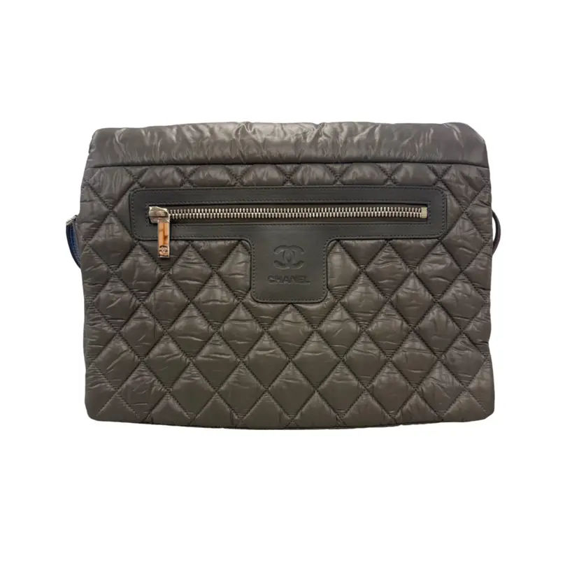 Chanel Grey Cocoon Quilted Messenger Card Dust Bag