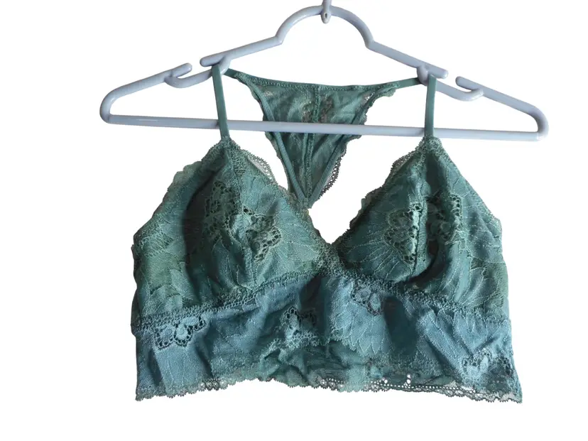 Aerie Bralette Womens Sz M Floral Lace Boho Racerback removable padding