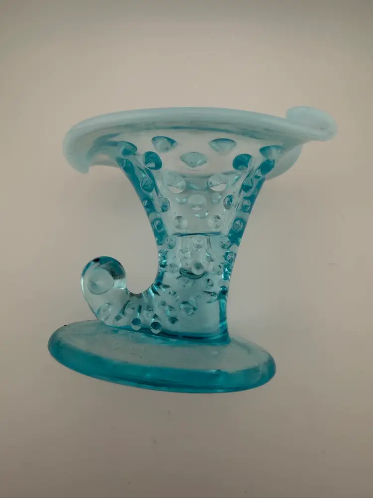 Fenton Blue Opalescent Hobnail Vase