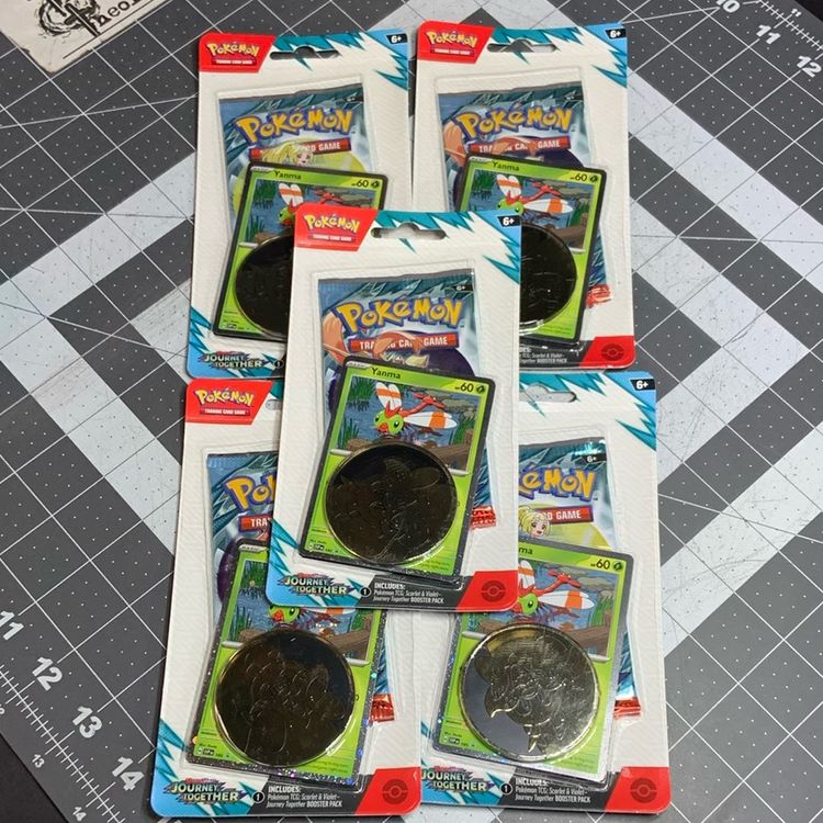 5 Blister Pokémon Booster Packs Yanma Promo Journey Together Lot New Cards