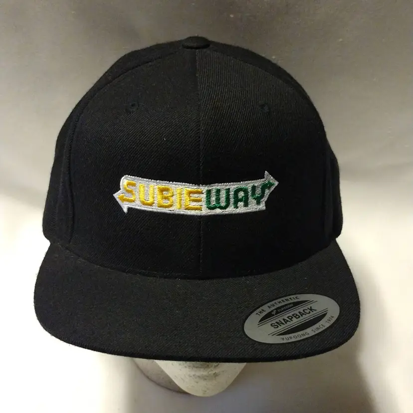 Subieway Black Snapback Hat New