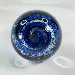 Spiral Vortex Dichroic Glass Marble 1 5/8 Inches