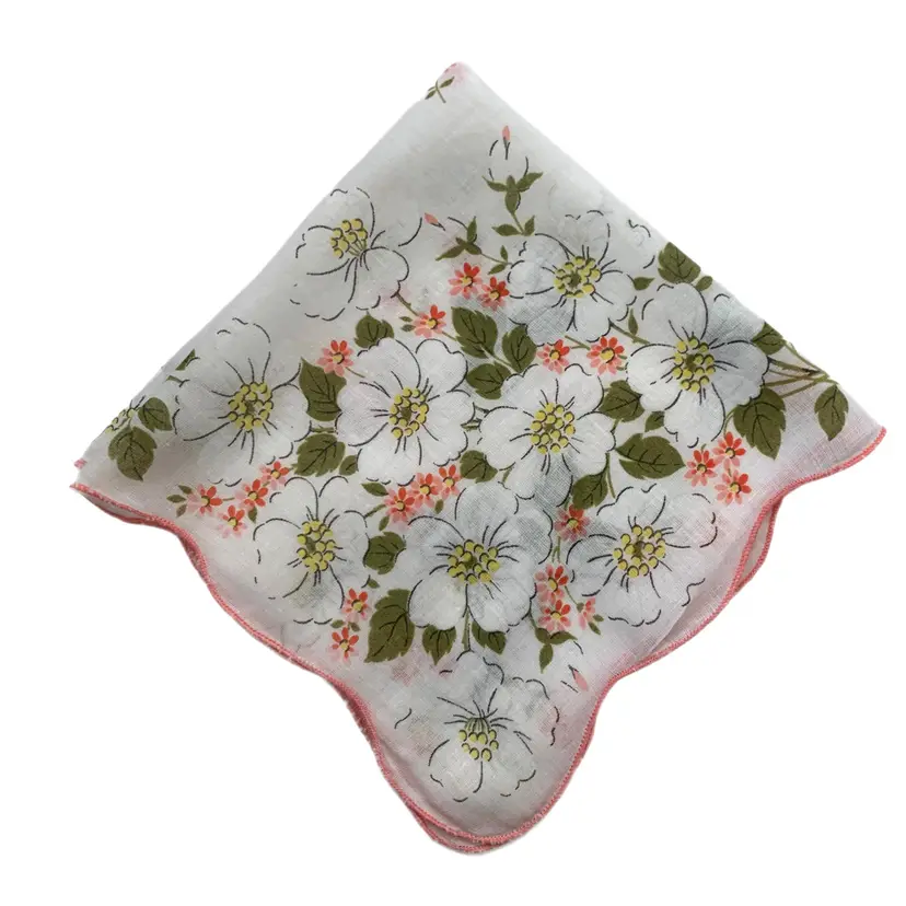 Floral Cottage Core Bridesmaid Wedding Handkerchief Granny Vintage