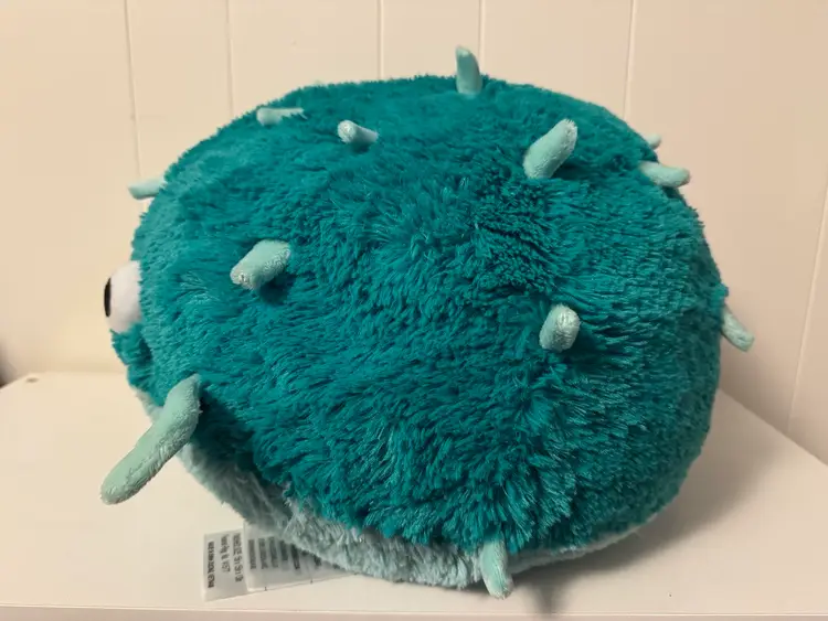 Giant Squishable Teal Green Puffer Fish Plush Retired 16” Wide