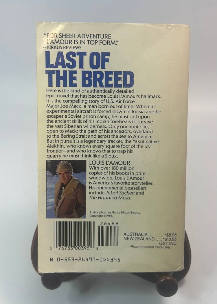 Vintage 'Last of the Breed' Louis L'Amour Paperback Book 1987 Bantam Book