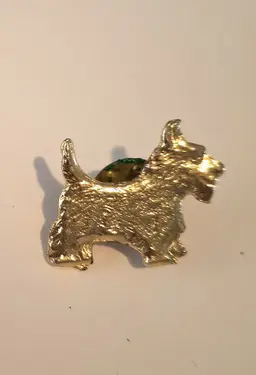 Vintage Scottie Scotty Dog Gold Tone Metal Lapel Pin Tie Pin