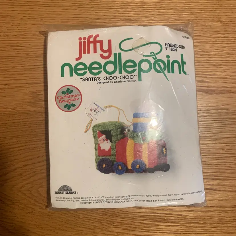 021 Jiffy Needle Point Kit Santa In Train
