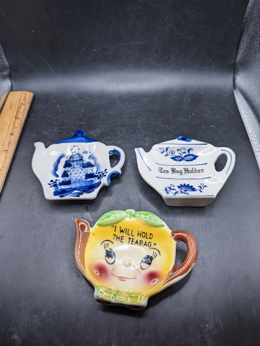 Vintage MCM Lot of Porcelain Tea Bag Holders