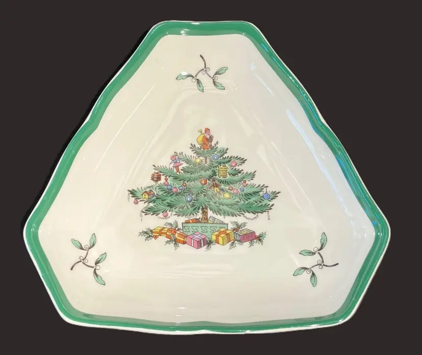 Spode Christmas Tree nut Trinket Dish 5 1/2" wide