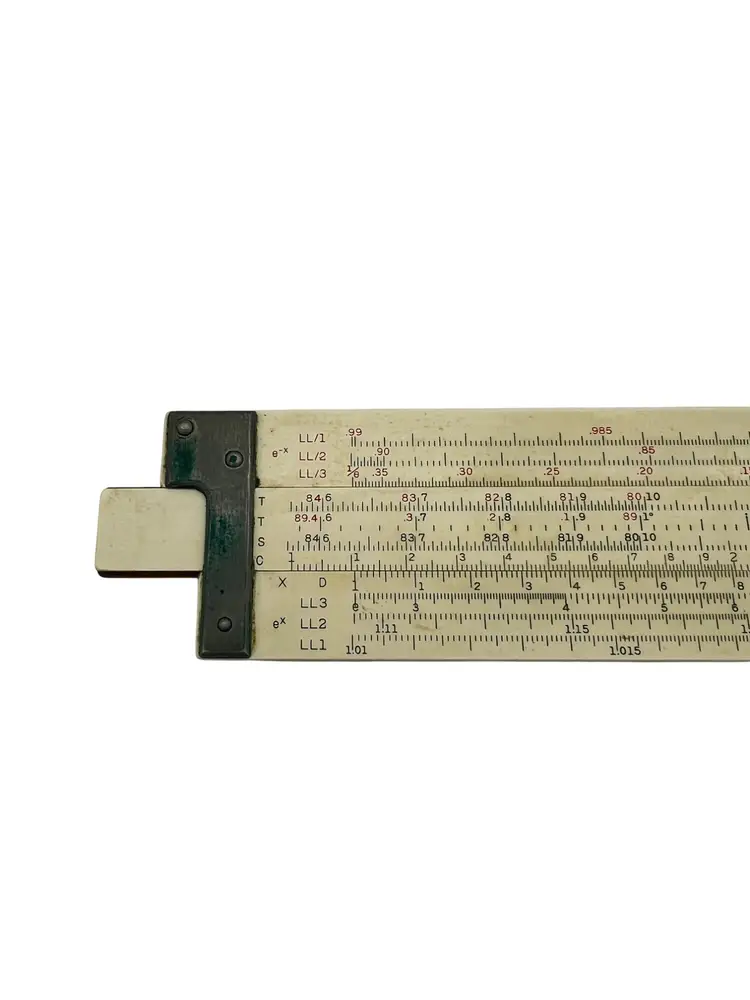 Frederick Post Versalog 1460 Hemmi Bamboo Slide Rule w/ Leather Case Japan