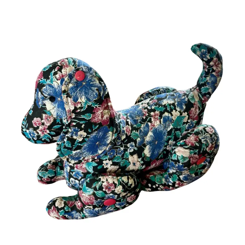 Plush Floral Dog 13” x 10”