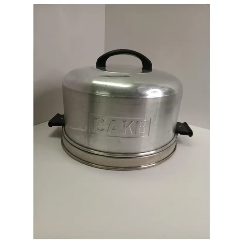 Kromex Aluminum Locking Cover Cake Carrier 1950s