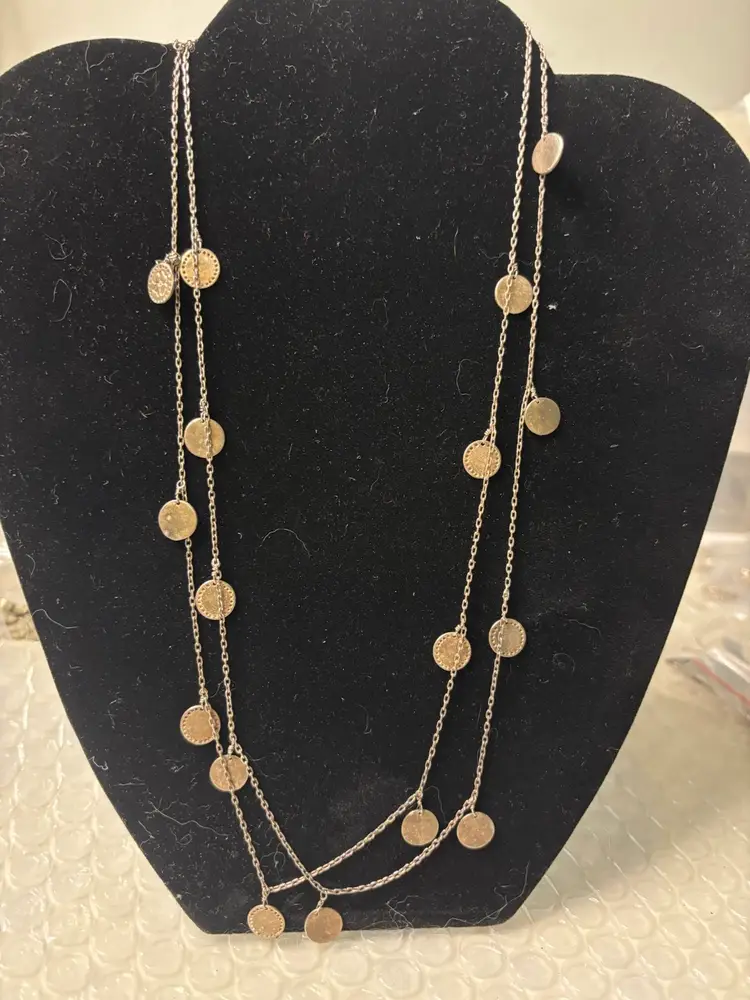 Vintage Sterling Silver Coin Necklace