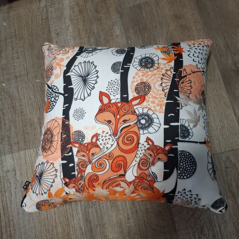 Deny Designs Fox Pattern Throw Pillow 16" x 16" 100% Polyester Fiber