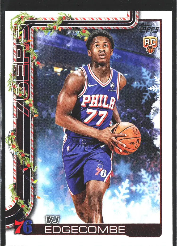 VJ Edgecombe Topps HOLIDAY 2025 RC Rookie Card Philadelphia 76ers Basketball Card