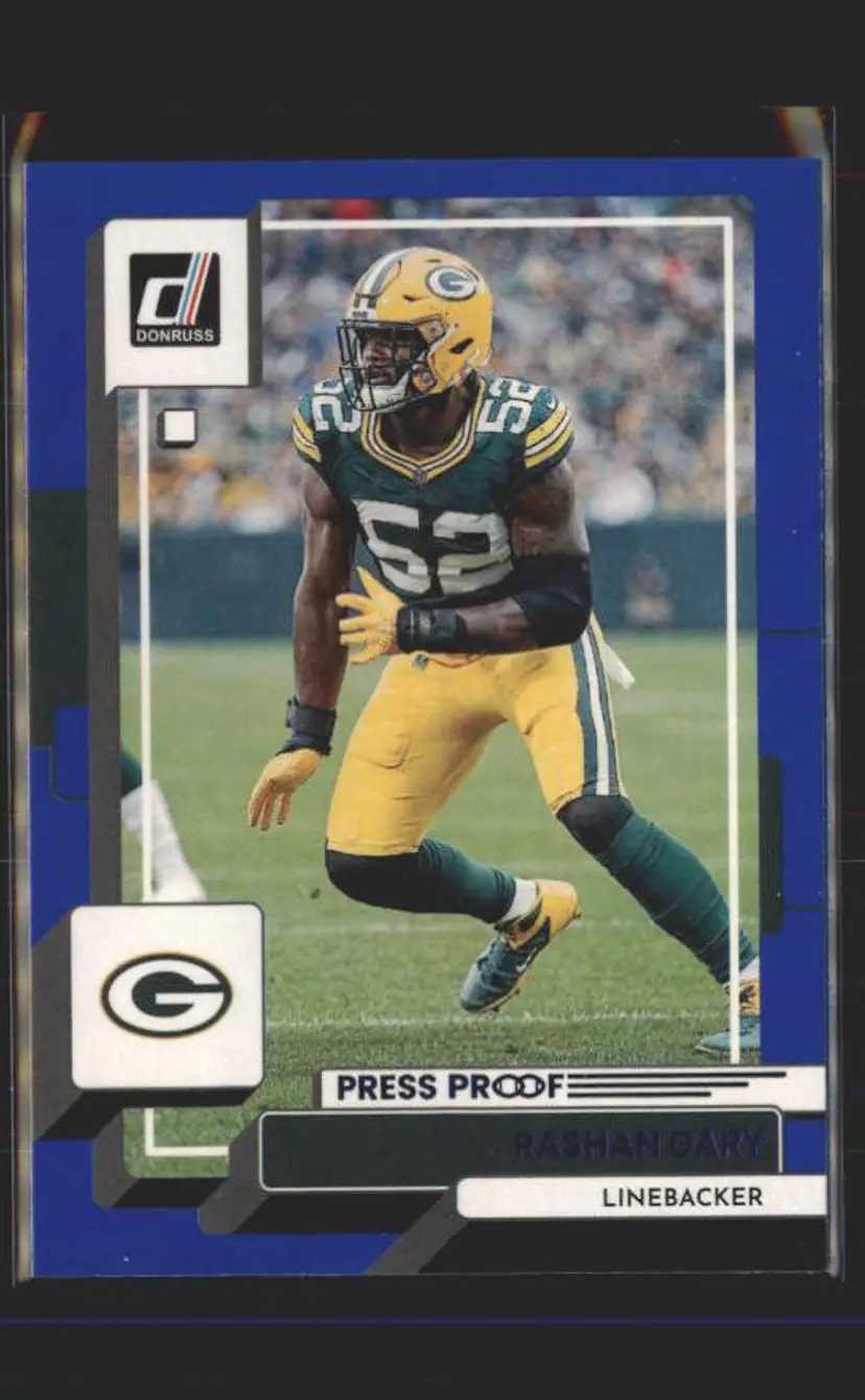 2022 Donruss #101 Rashan Gary Blue Press Proof - (139) - Green Bay Packers