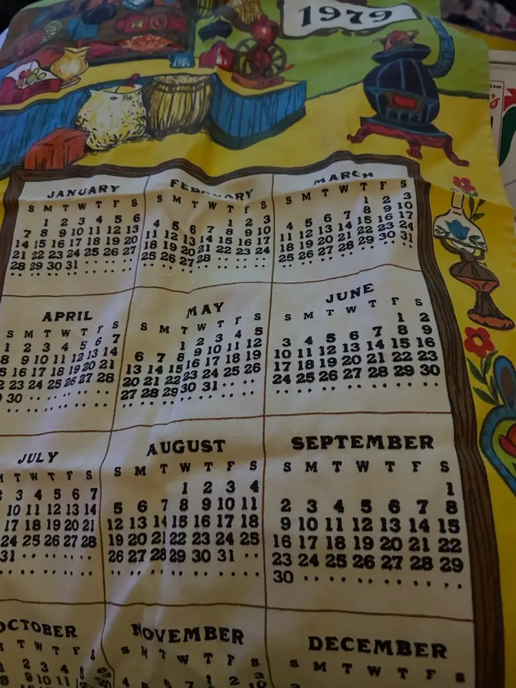 Cloth Kitchen Calendar 1979