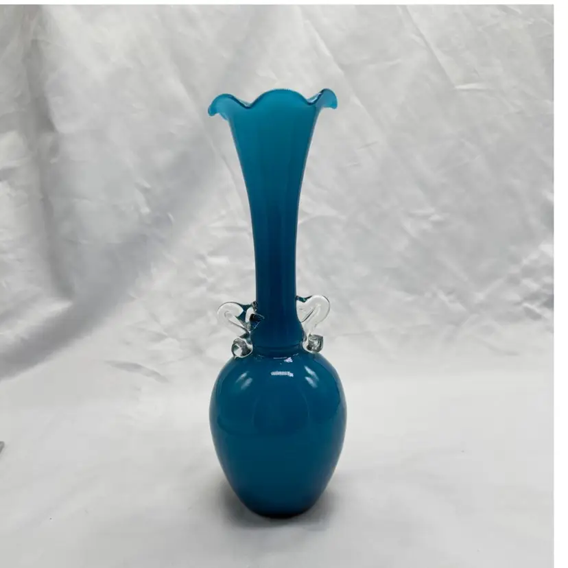 VTG Opaline Ruffled Edge Vase