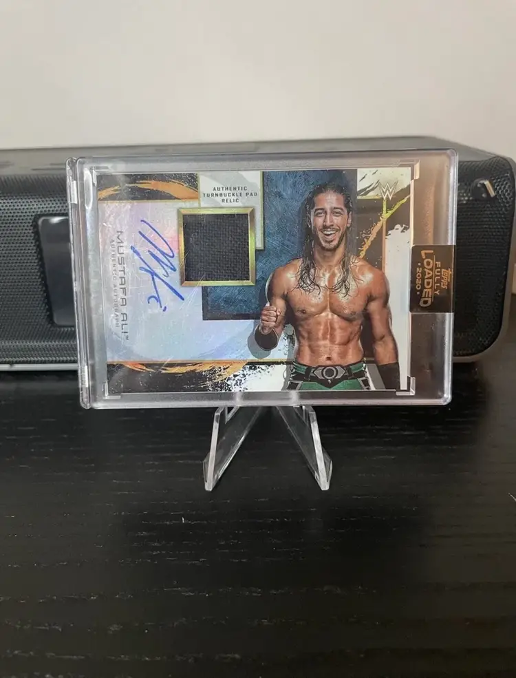 Mustafa Ali 2020 Topps Fully Loaded Turnbuckle Pad Relic Auto