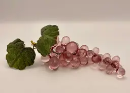 Vintage, MCM, Lucite/Acrylic, Grape Cluster with Sugared Leaves, Lt. Pink/Lilac