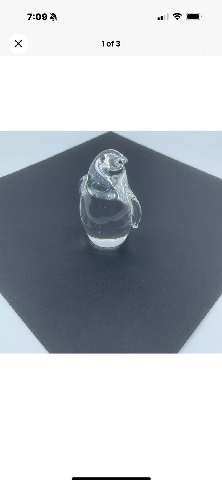 Steuben Glass Penguin Hand Cooler Signed