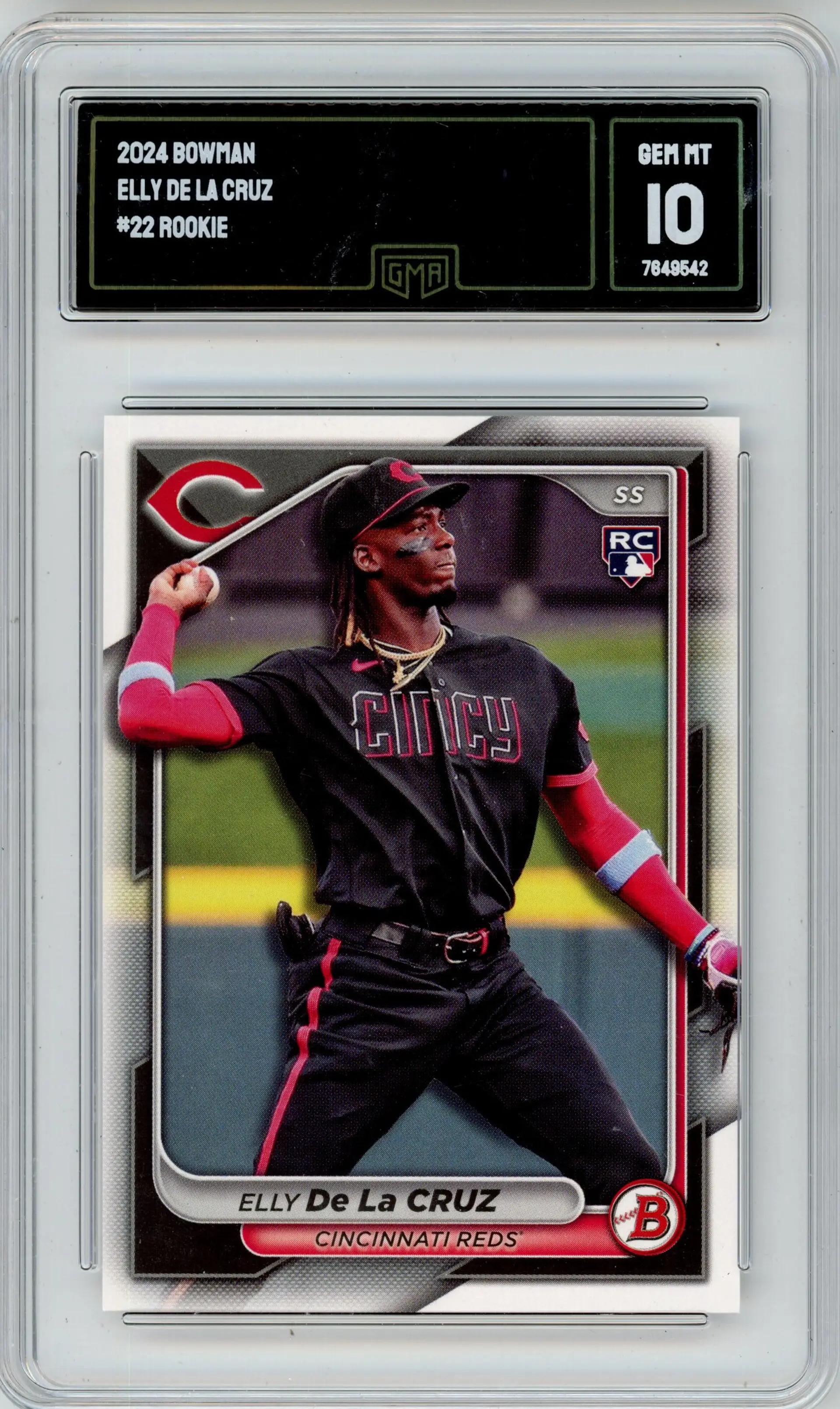 2024 Bowman ELLY DE LA CRUZ #22 RC Rookie GMA 10 GEM MT