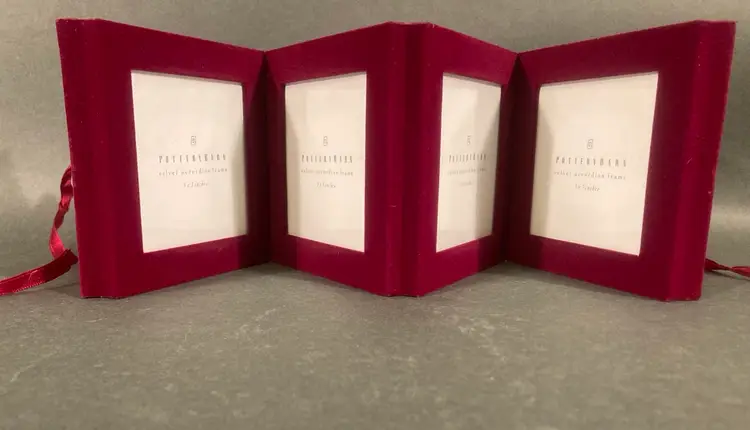 Pottery Barn Red Velvet Accordion Frame