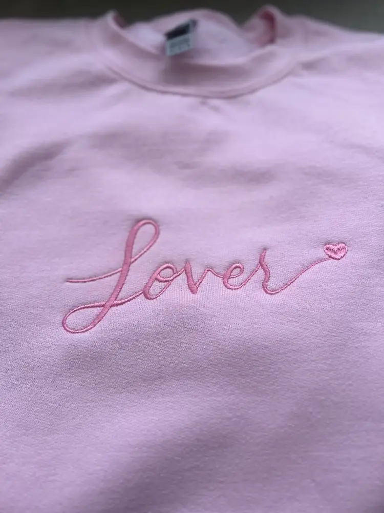Lover Pink Embroidered Sweatshirt