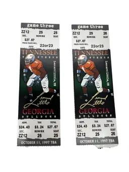 Tennessee Vols vs Georgia Bulldogs Oct 11 1997 Ticket Stub Pair Neyland Stadium